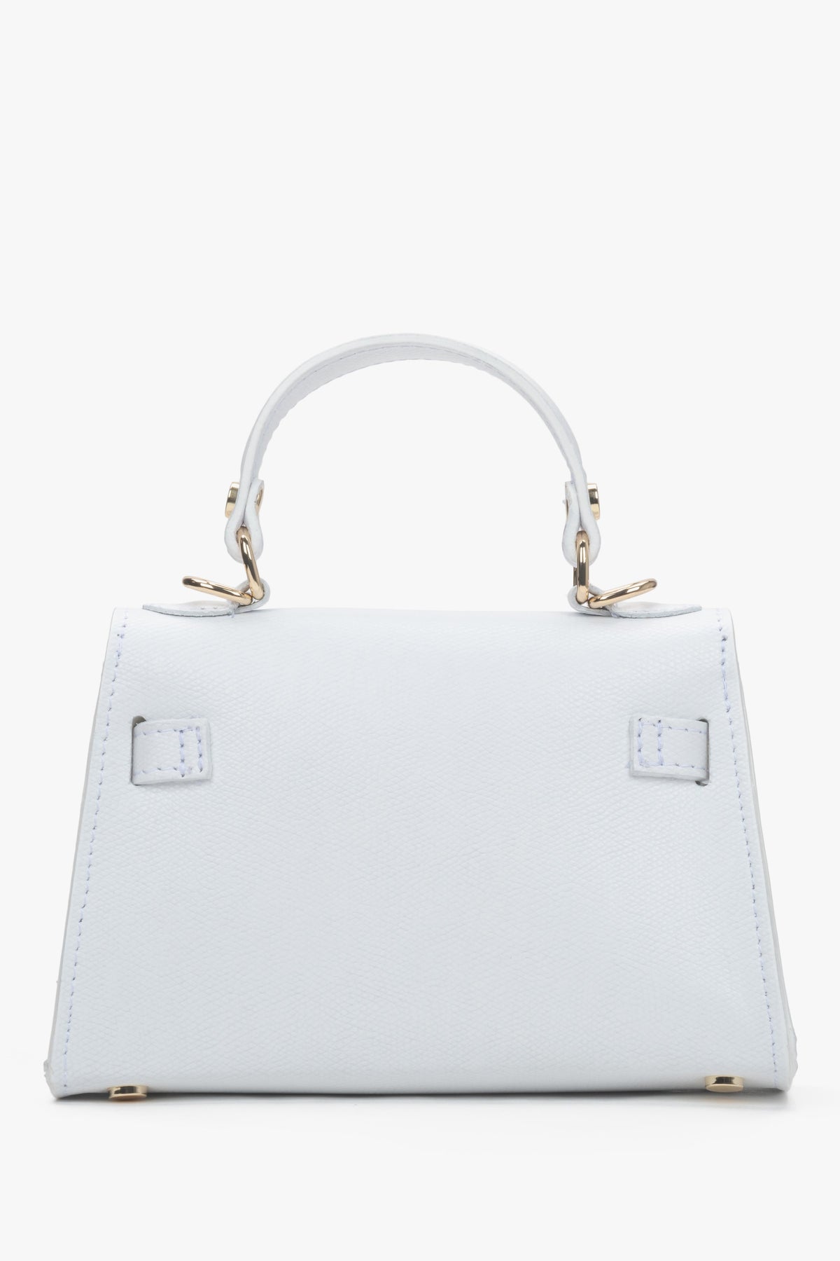 White women's structured bag Estro - back of the model.