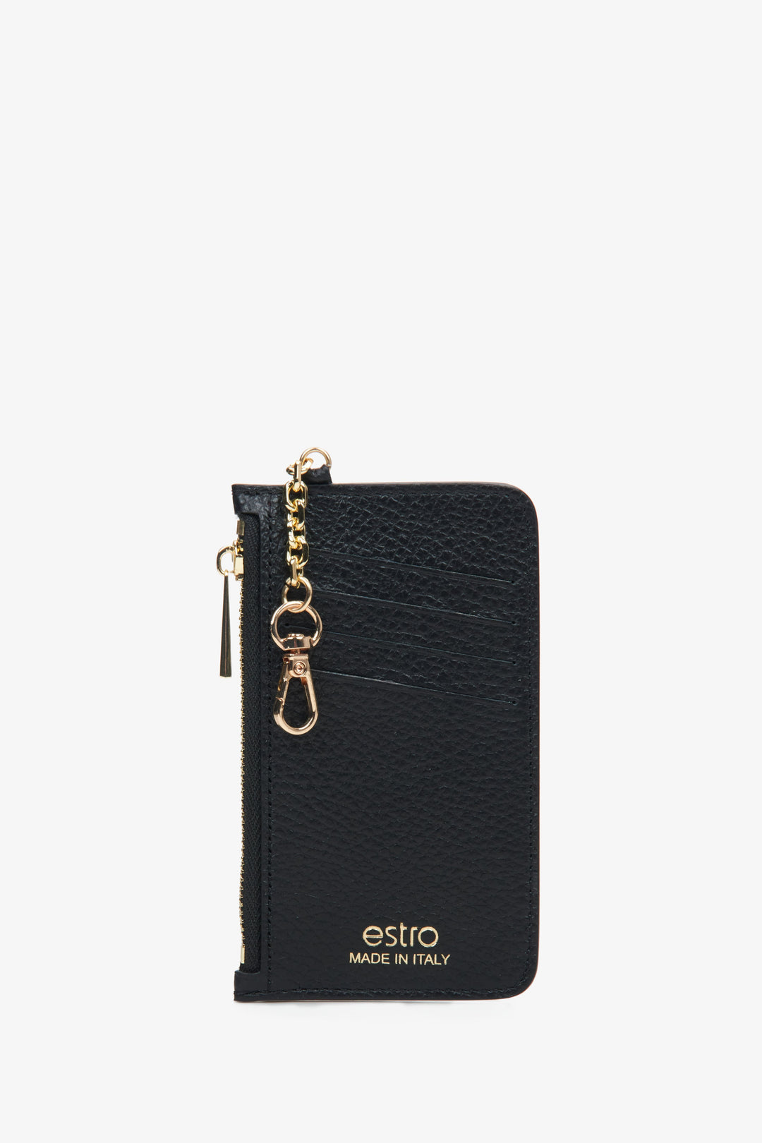 Women's Compact Black Wallet made of Genuine Italian Leather Estro ER00115018.