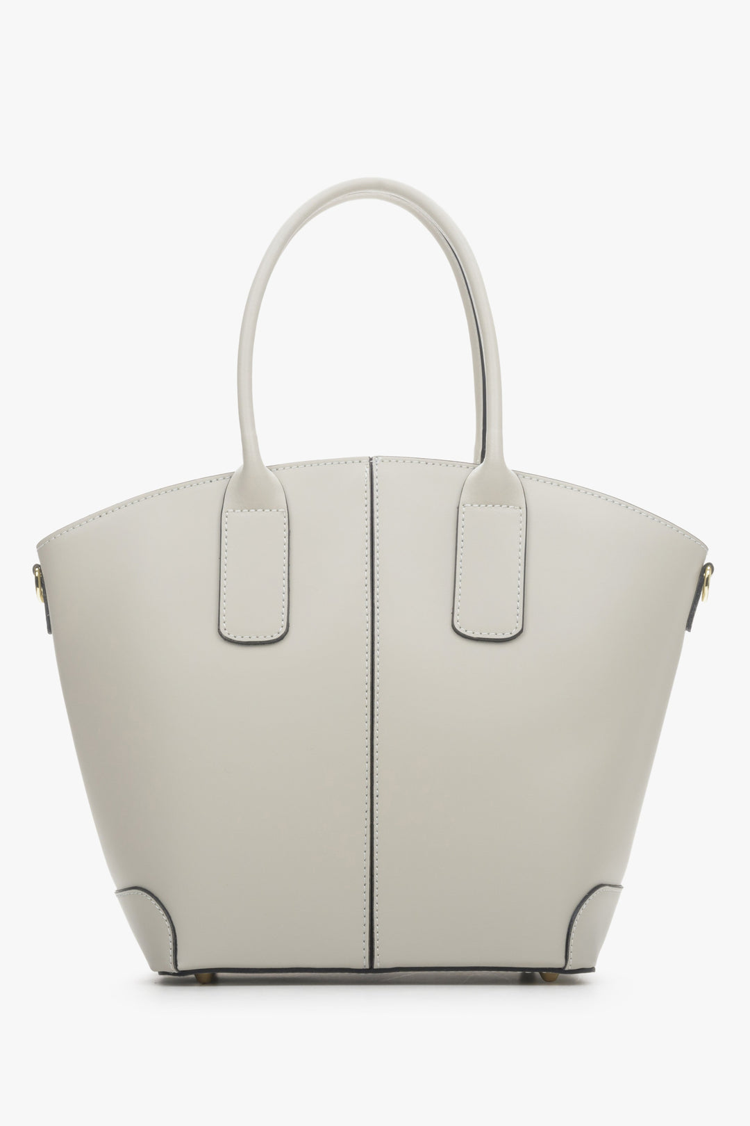 Women's Light Beige Shopper Bag made of Genuine Italian Leather Estro ER00114123