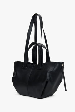 Estro – black women's shopper bag made of premium genuine leather.