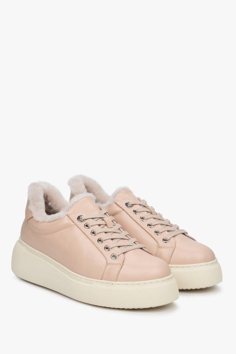 Women's Beige Winter Sneaker Estro ER00112117.