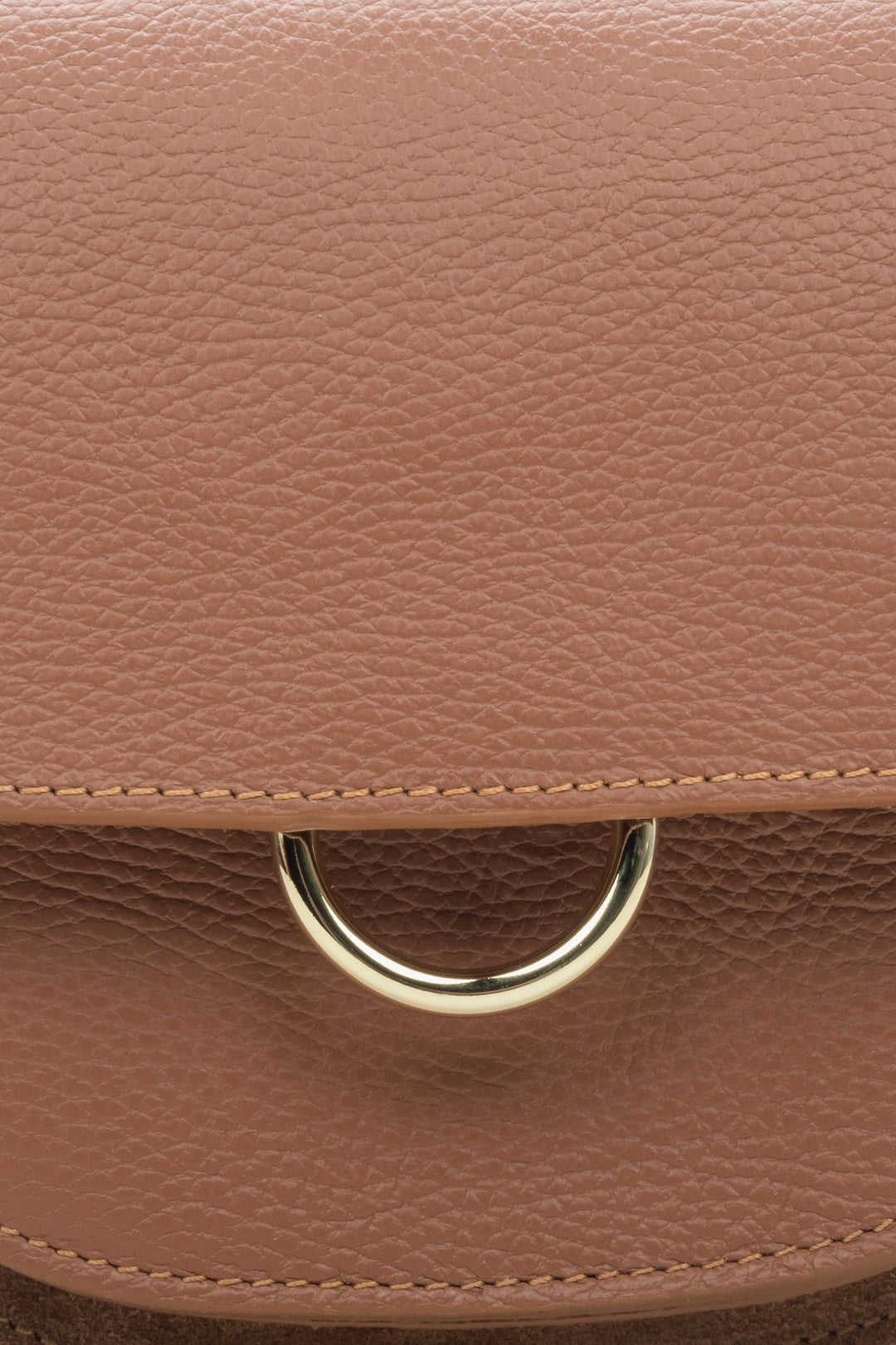 Small Italian leather brown crossbody women's bag.