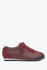 Women's Burgundy Sneakers made of Genuine Leather and Velour Estro ER00116573