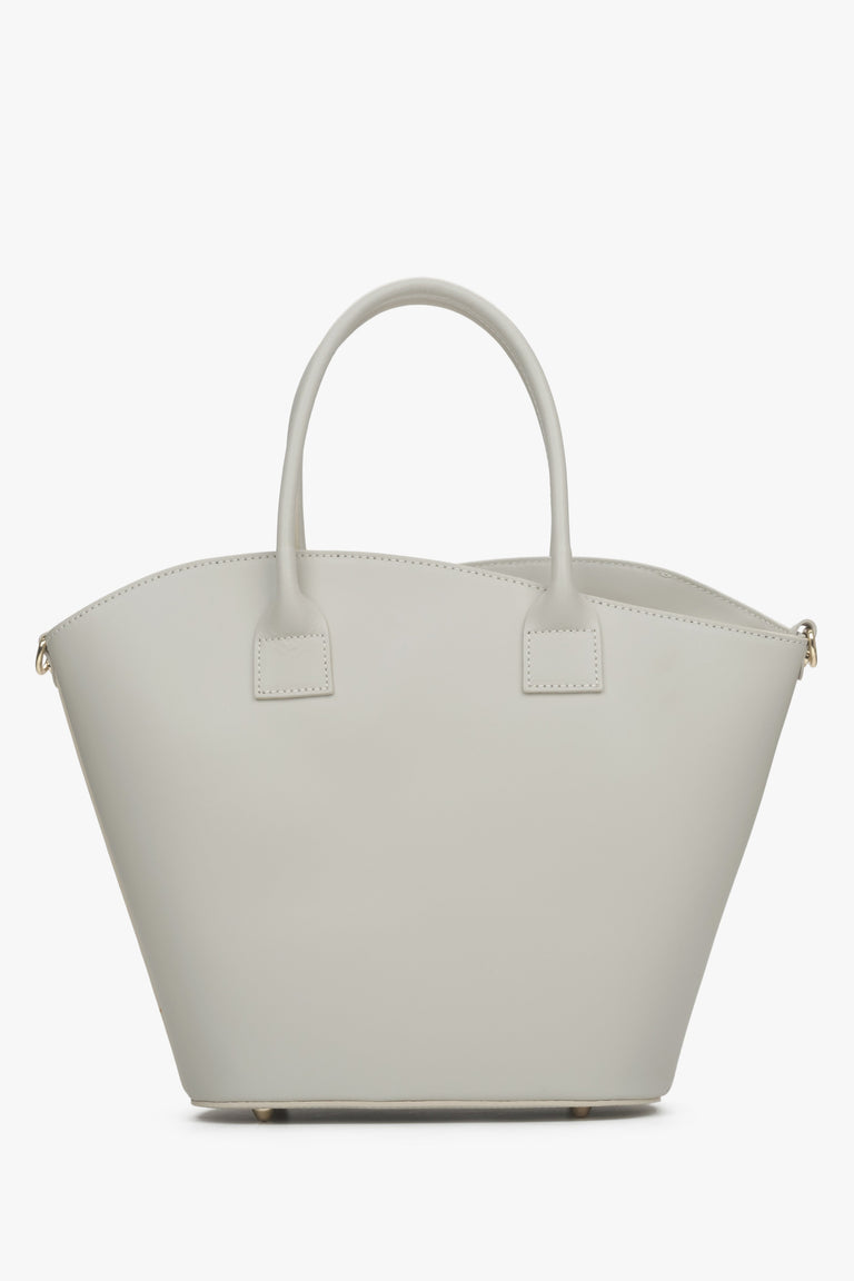  Estro women's grey shopper bag made of Italian natural leather.