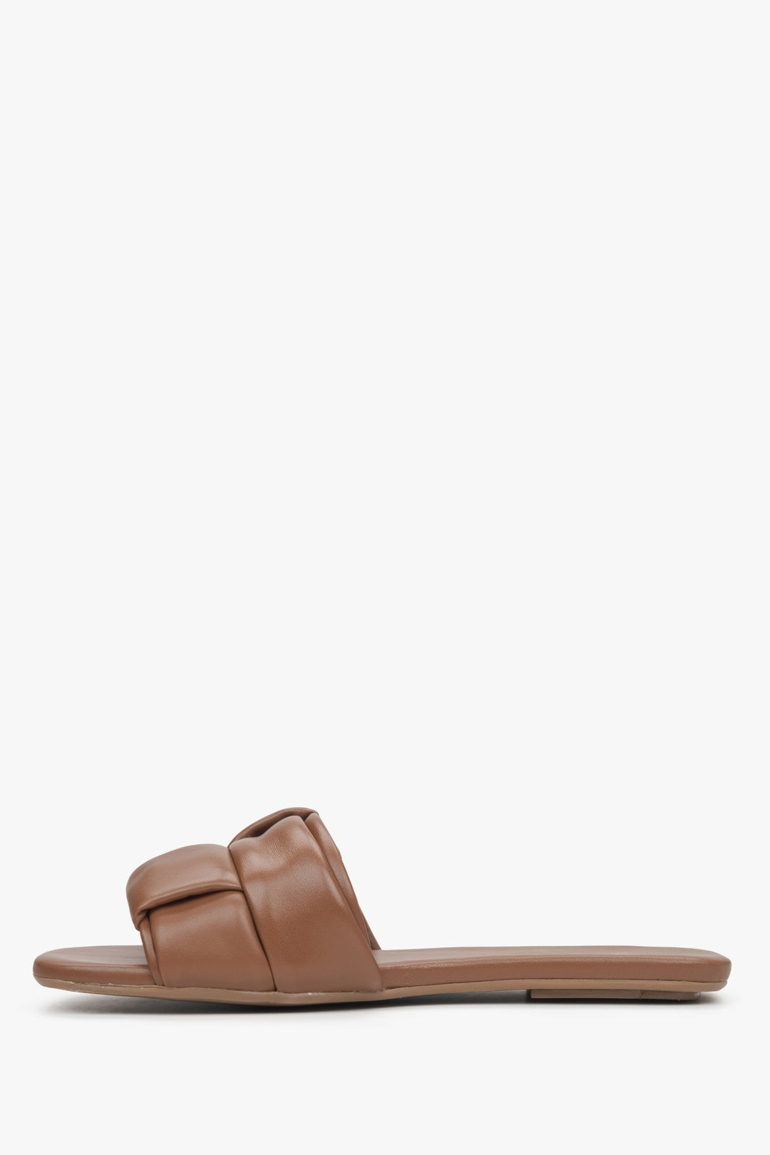 Women's Slide Sandals with Brown Patch Leather