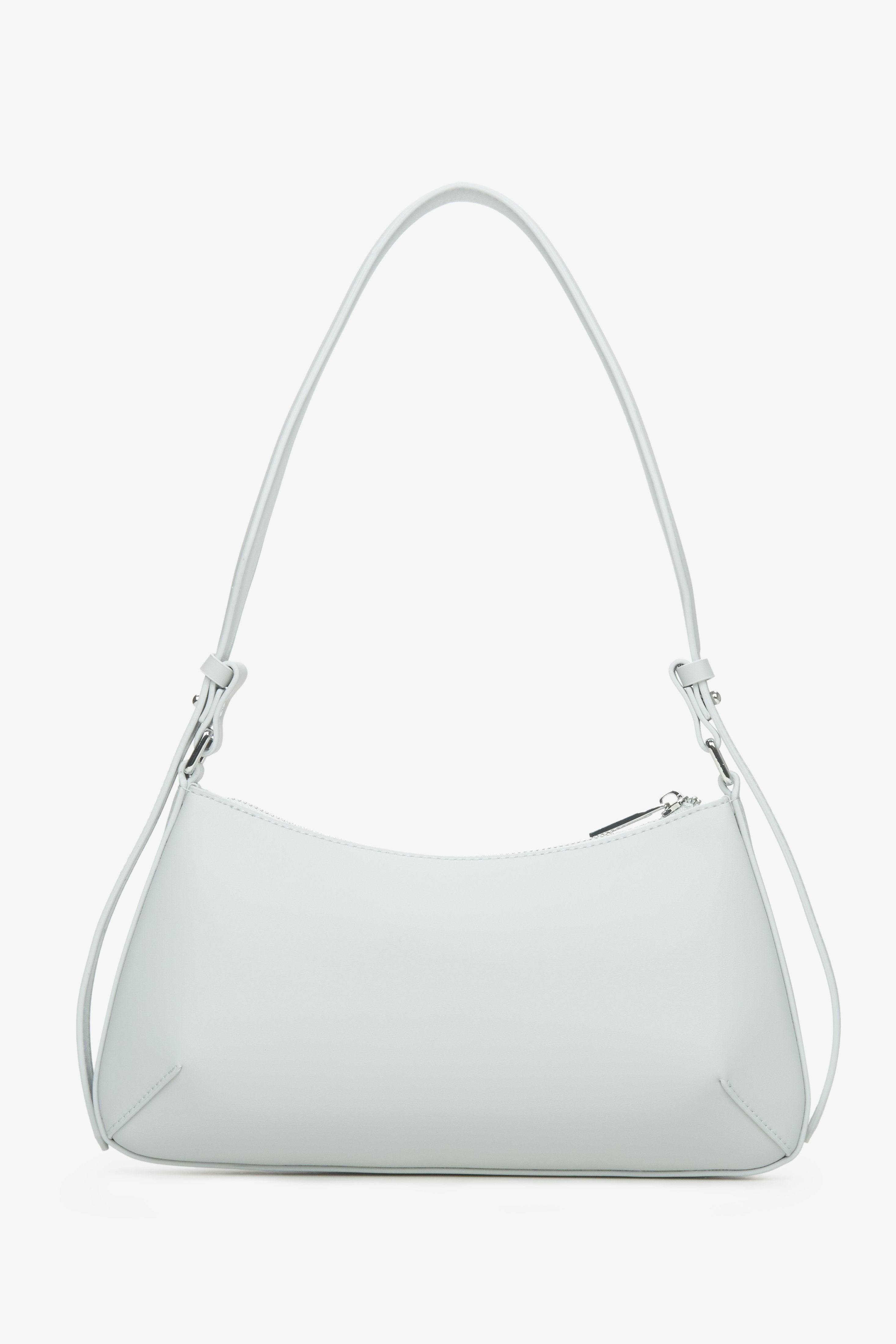 Women's light grey baguette bag Estro - reverse.