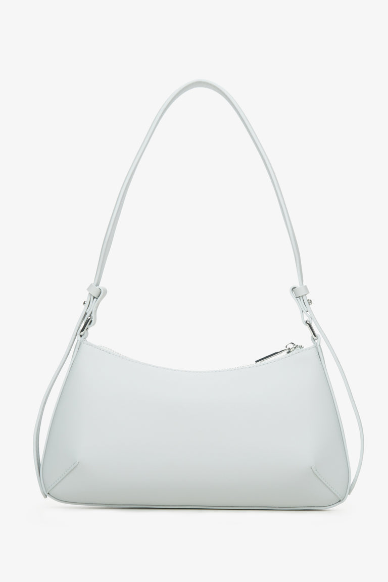 Women's light grey baguette bag Estro - reverse.