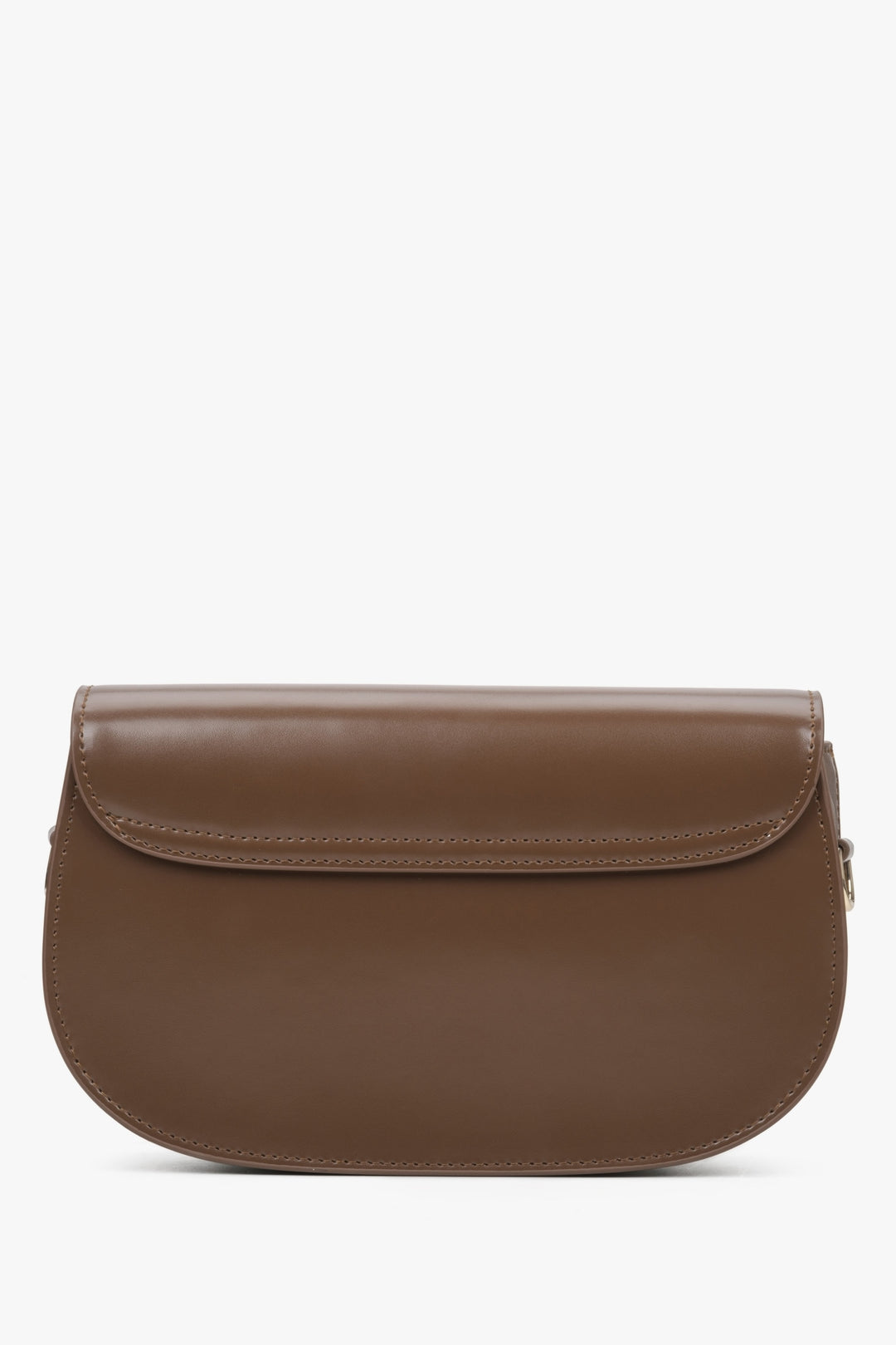 Estro women's leather bag with adjustable strap, brown colour.