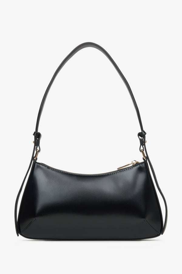 Women's black baguette bag Estro - reverse.