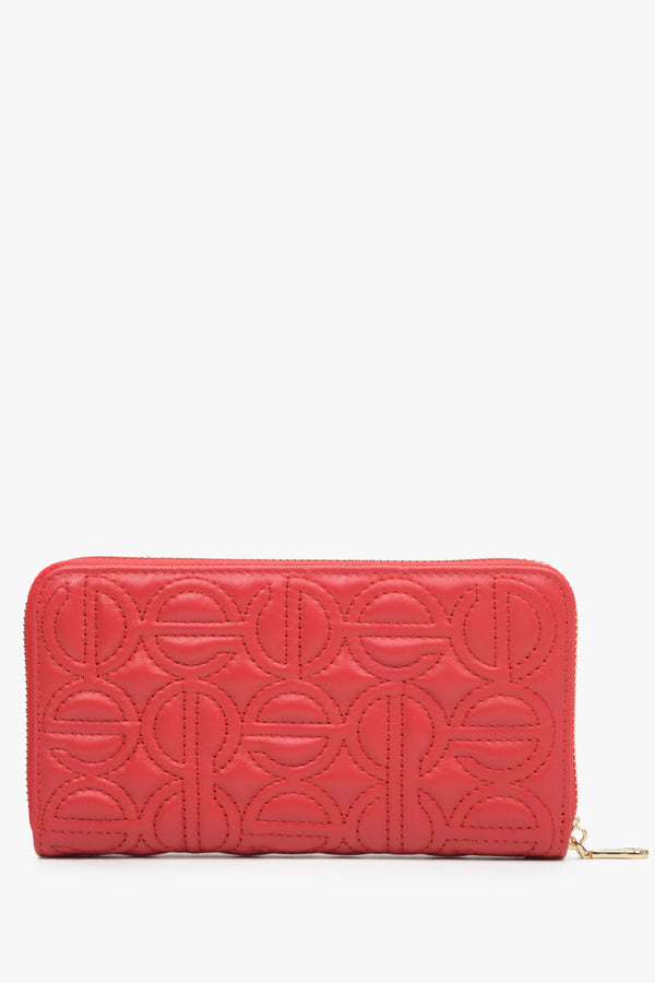 Women's Red Leather Continental Wallet Estro ER00113672.