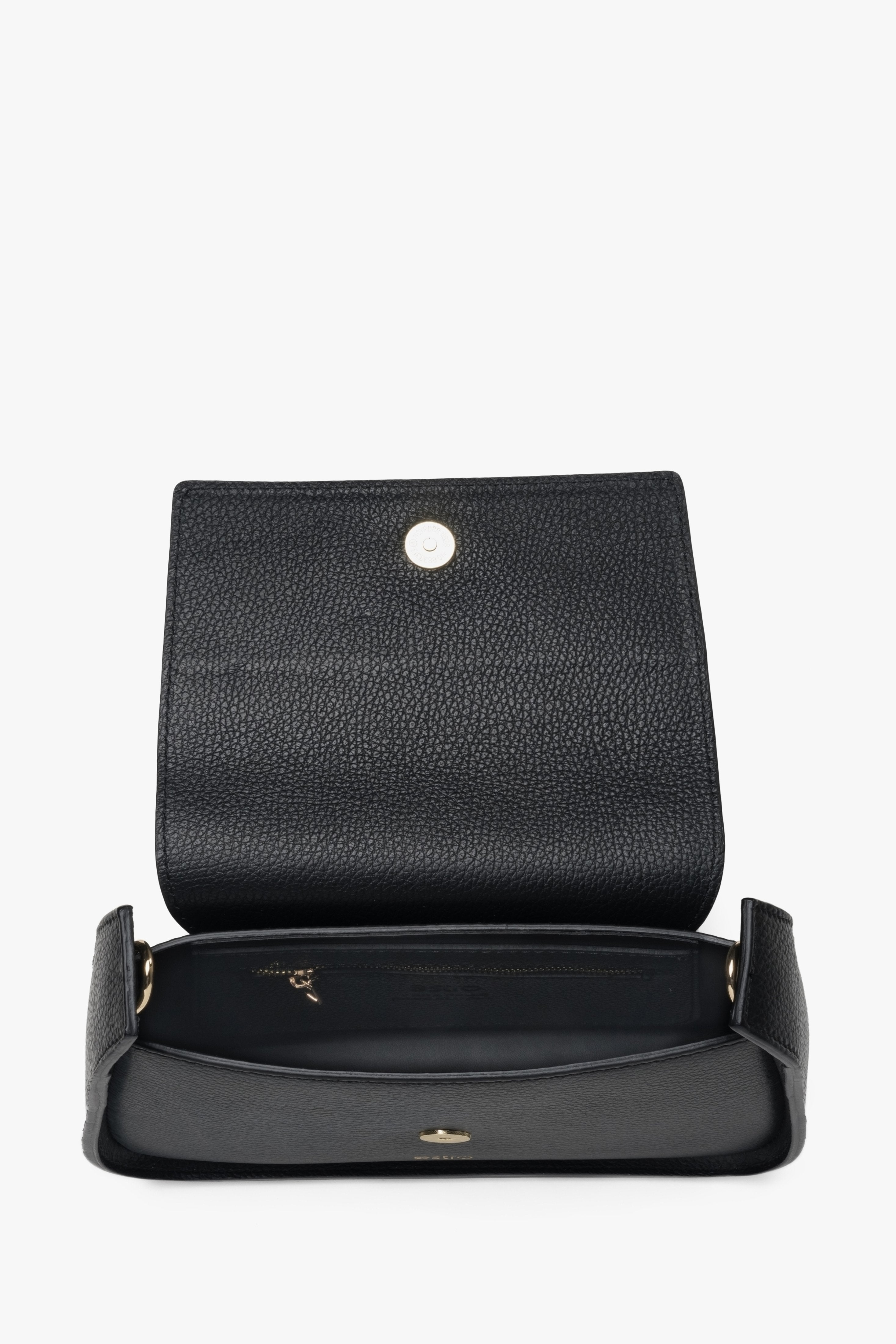 Leather black bag estro - interior view.