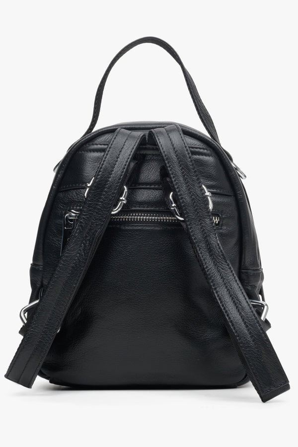 Women's Black Quilted Leather Mini Backpack Purse 🪡 ⠂ESTRO