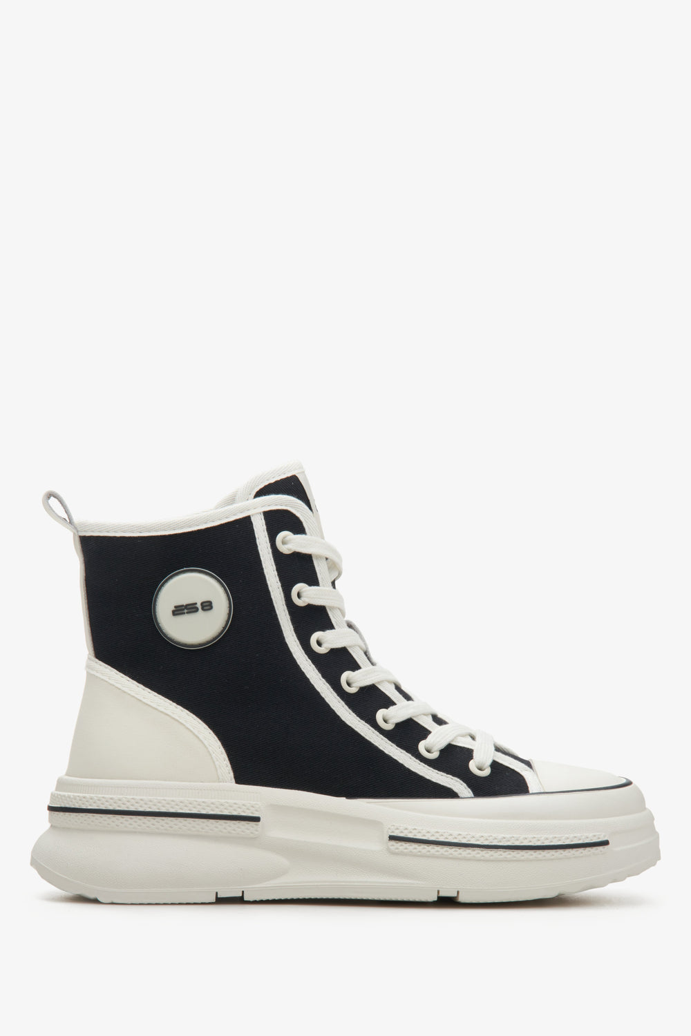 Women's Black High-Top Sneakers made of Soft Textiles ES 8 ER00114603.