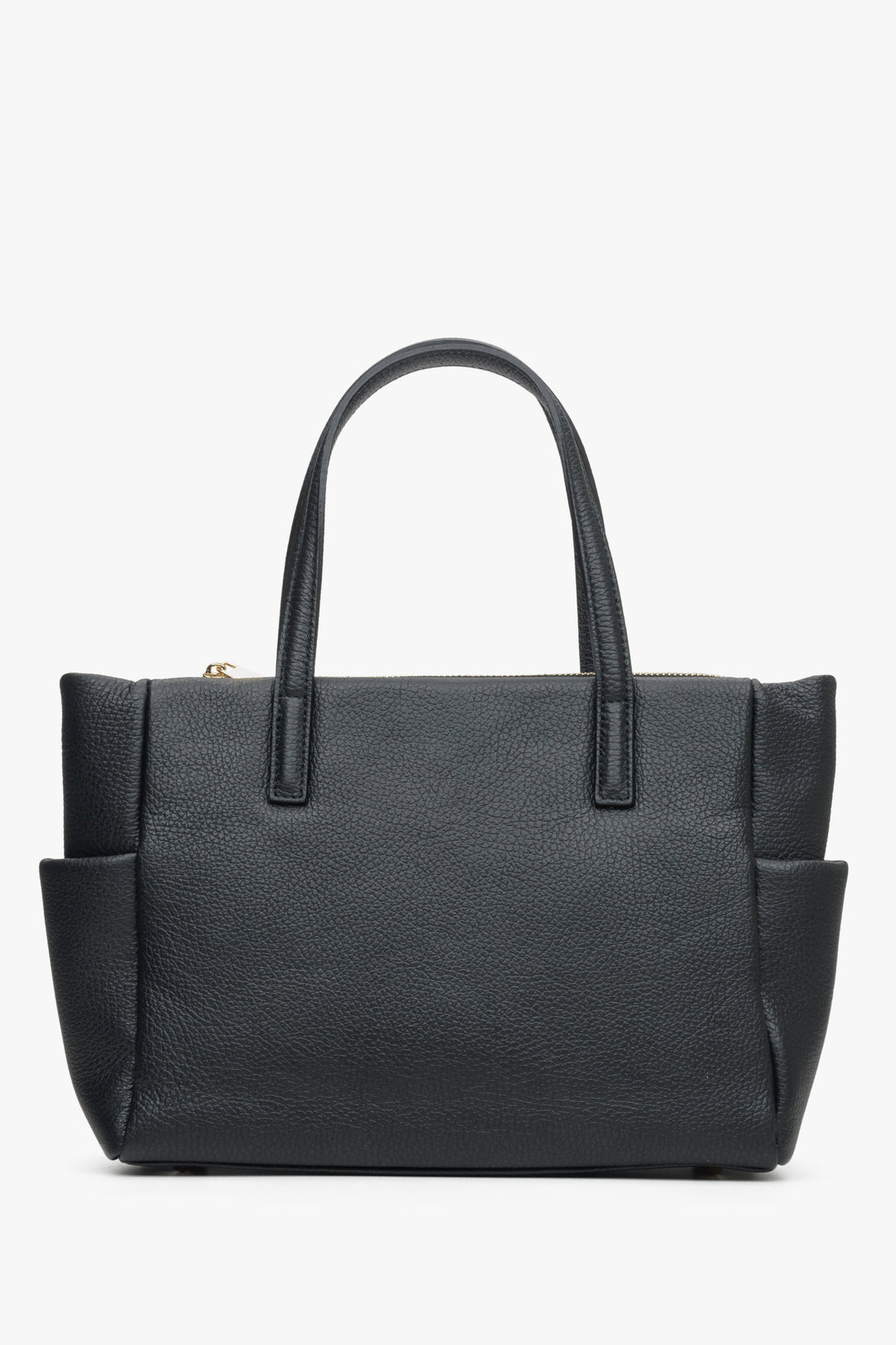 Women's Black Shopper Bag made of Premium Italian Genuine Leather Estro ER00115080.