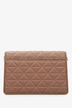 Estro women's brown leather shoulder bag - back view.
