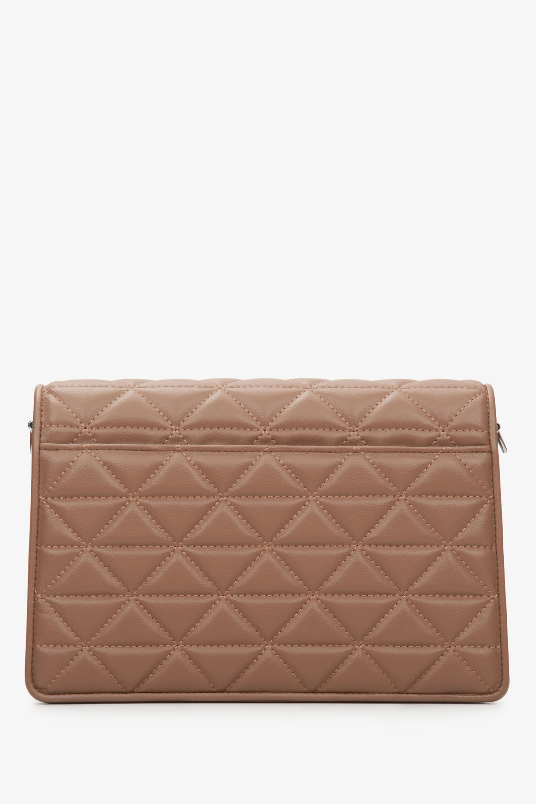 Estro women's brown leather shoulder bag - back view.