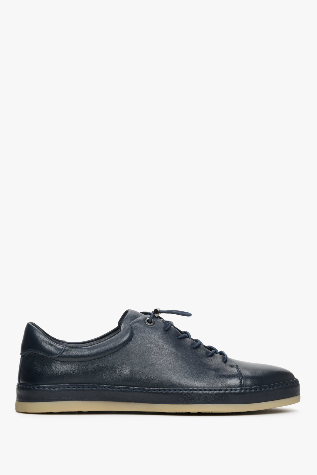 Men's Navy Blue Sneakers made of Genuine Leather Estro ER00112559.