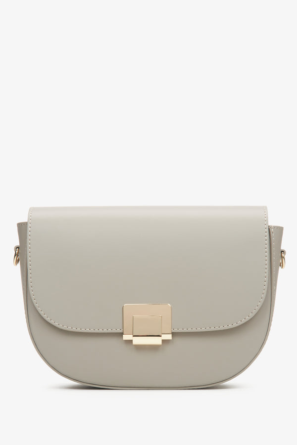 Women's Grey Semi-Circle Handbag made of Italian Genuine Leather Estro ER00114783.