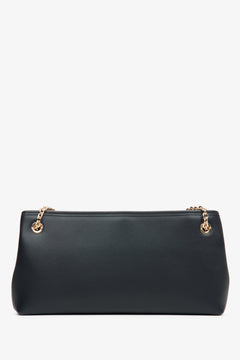 Women's black leather bag - reverse.