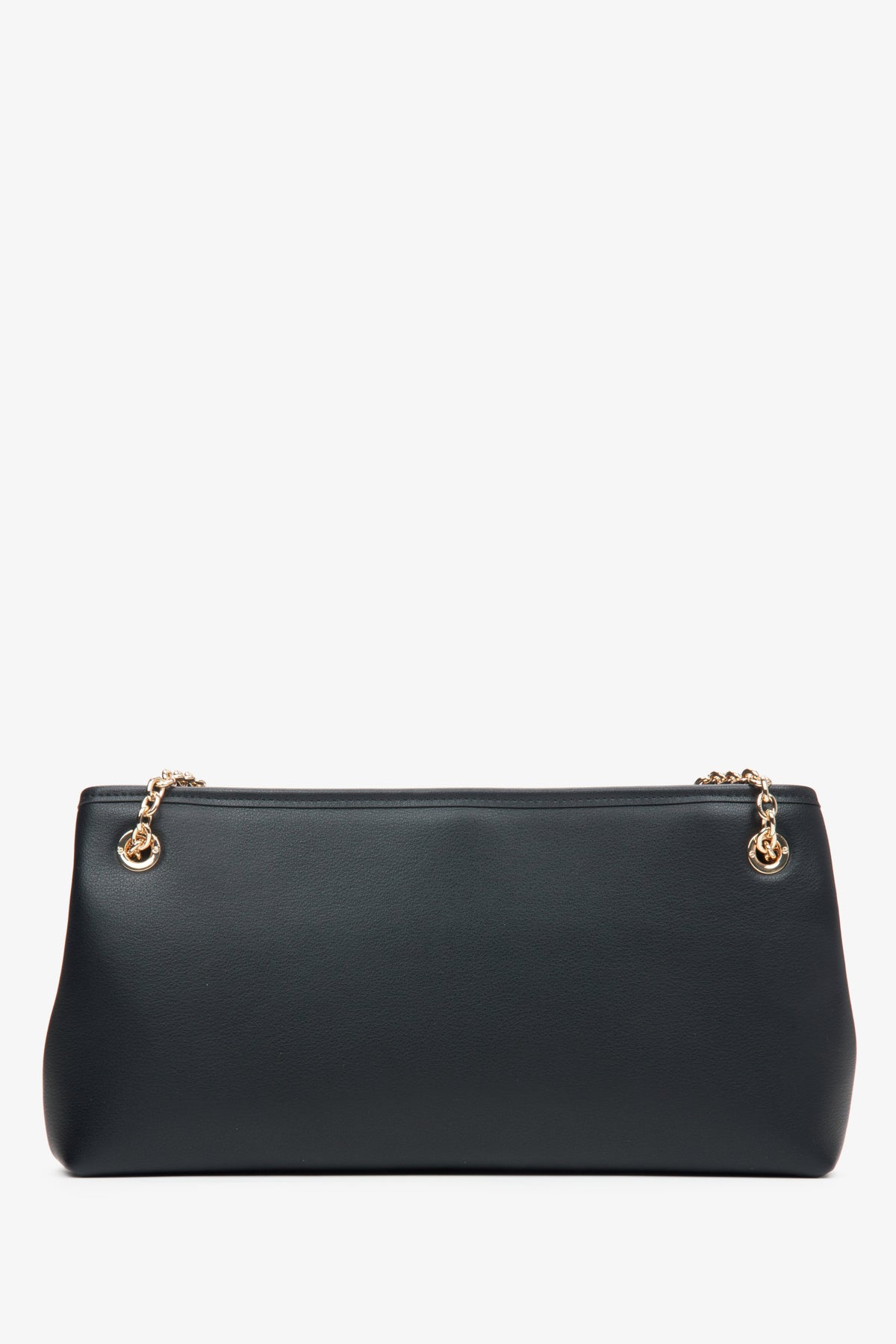 Women's black leather bag - reverse.