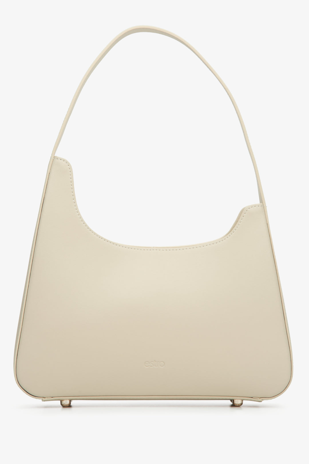 Women's Light Beige Leather Shoulder Bag Estro ER00114931