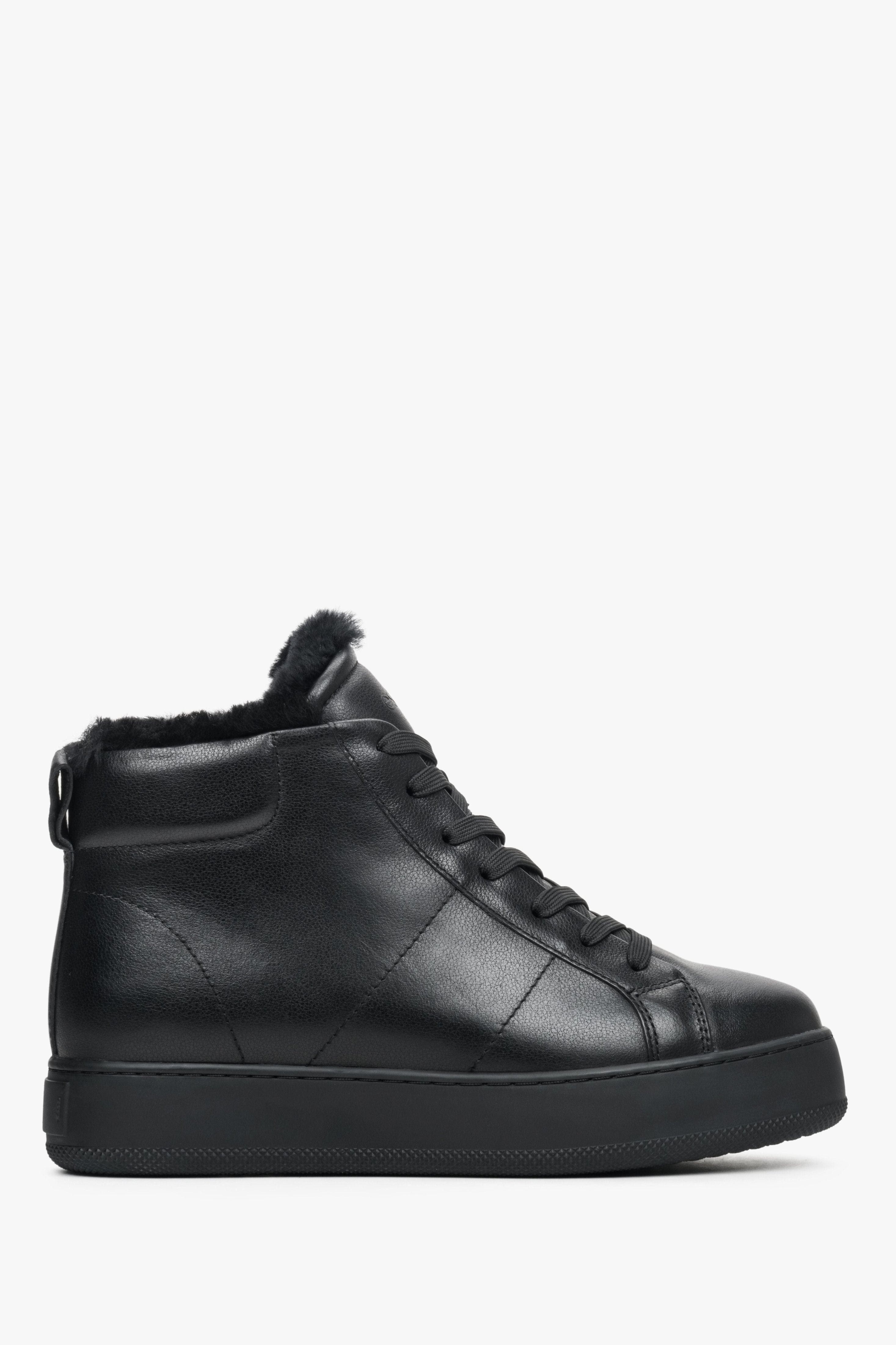 Women's Black High-top Winter Sneakers with Insulation Estro ER00112250.