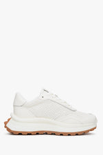 Women's White Leather Sneakers with Perforation for Summer Estro ER00112714.