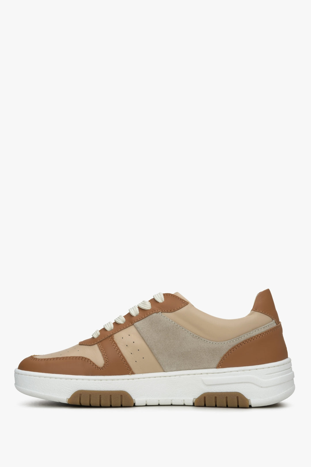 Estro women's brown and white sneakers - shoe profile.