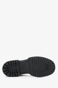 Women's high black lace-up boots - close-up of the sole.