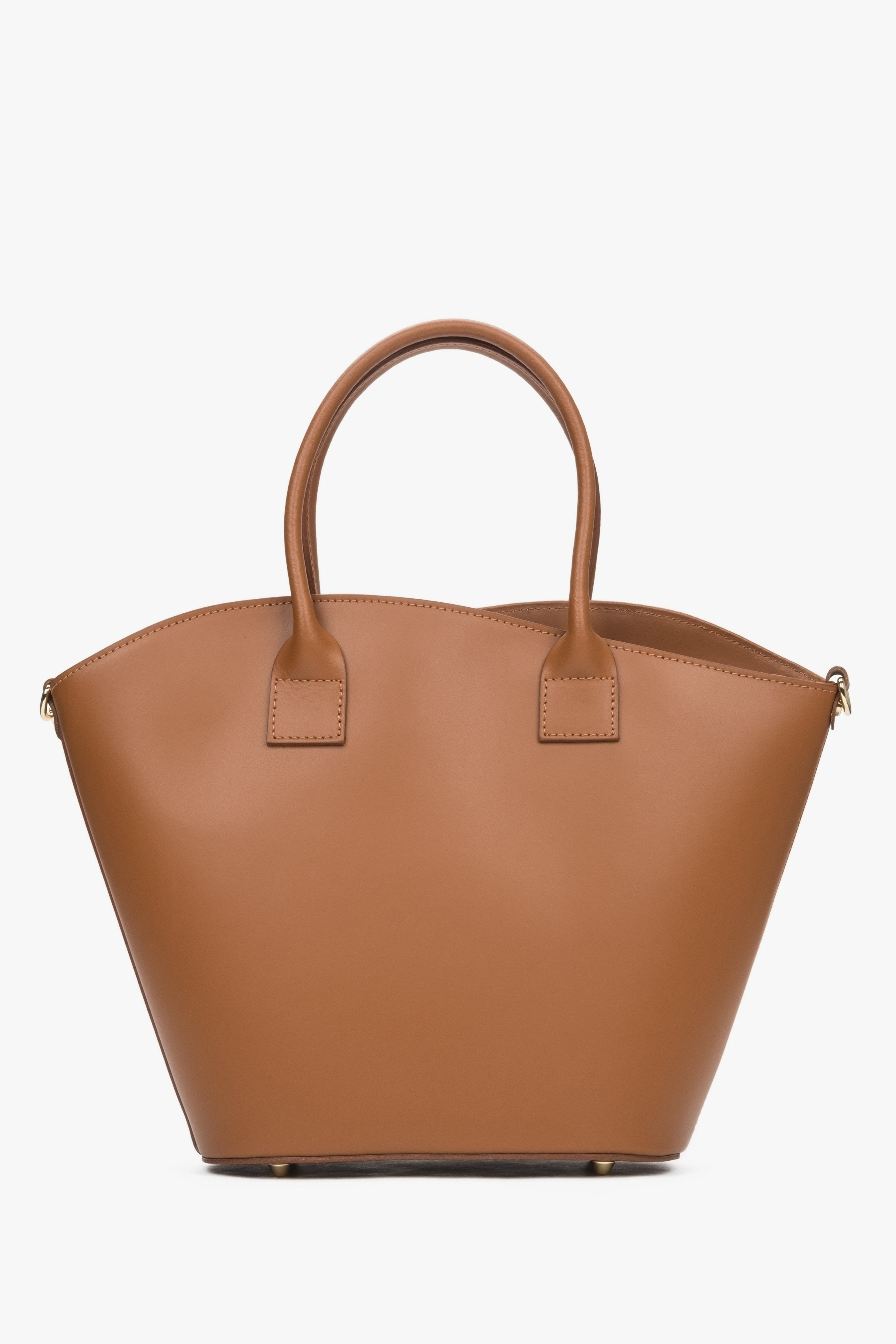 Women's bag by Estro, brown, shopper type, made of premium Italian natural leather.