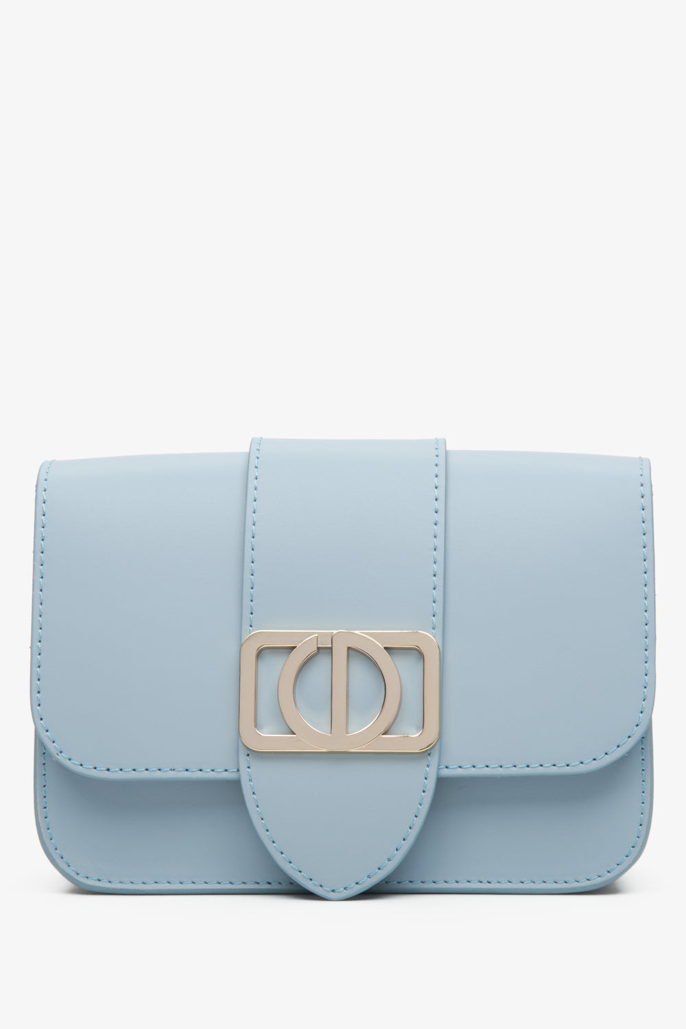 Italian Leather Small Blue Crossbody Bag Estro ER00113454.