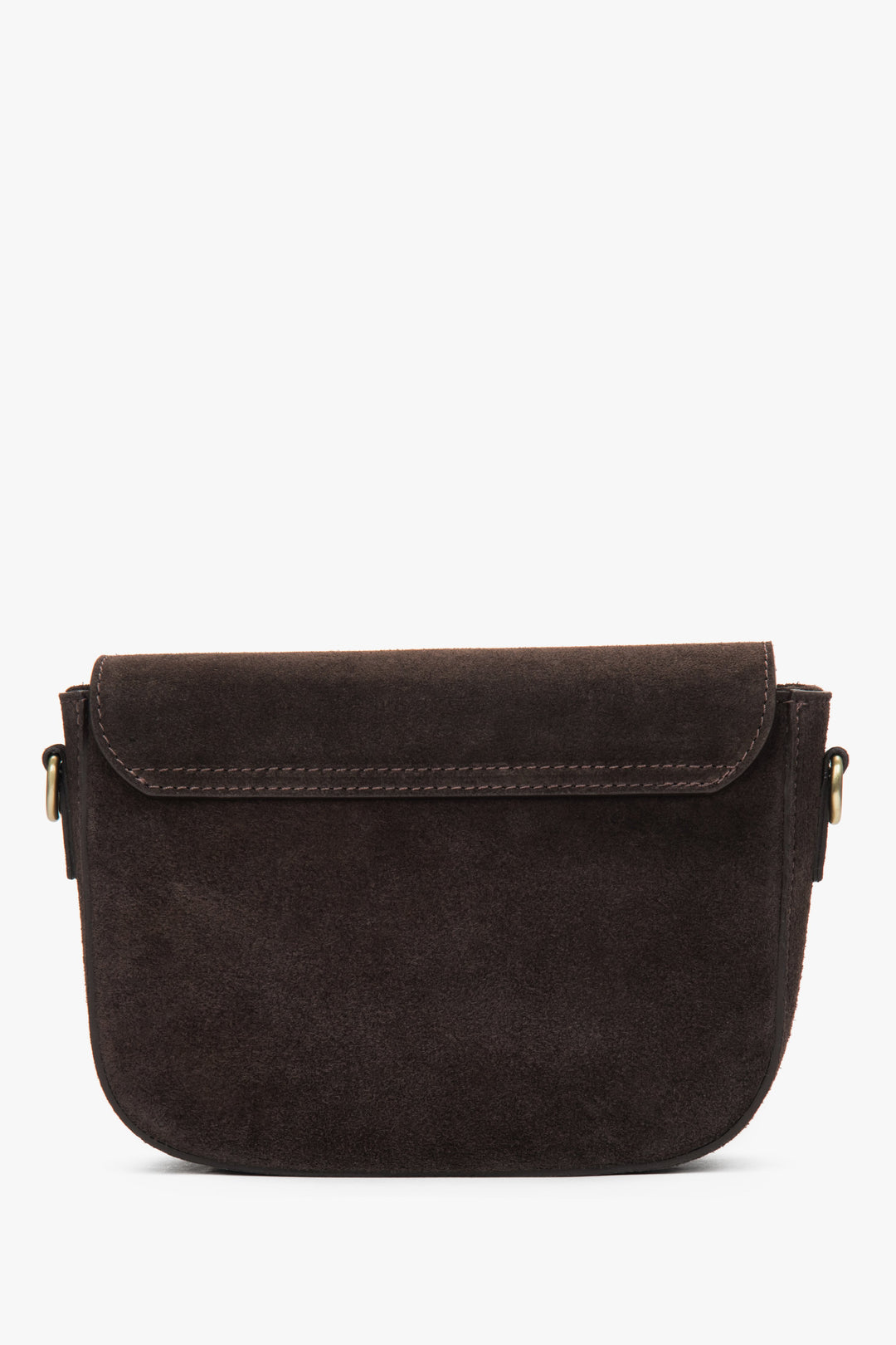 Women's shoulder bag designed in saddle brown using genuine premium Italian velour.