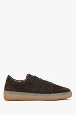 Women's Saddle Brown Low-Top Sneakers in Premium Italian Velour Estro ER00118121.