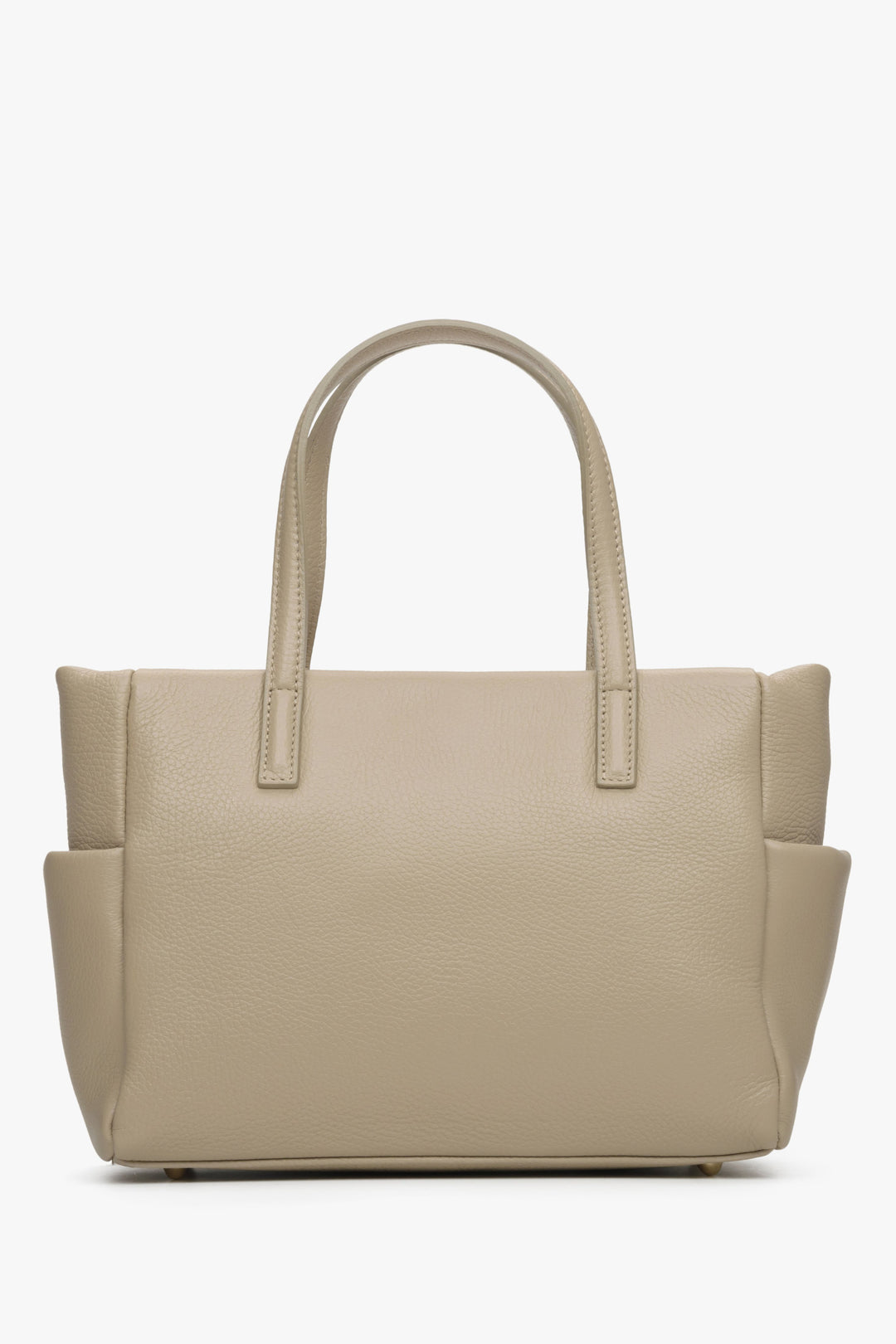 Women's Beige Shopper Bag made of Premium Italian Genuine Leather Estro ER00115081.