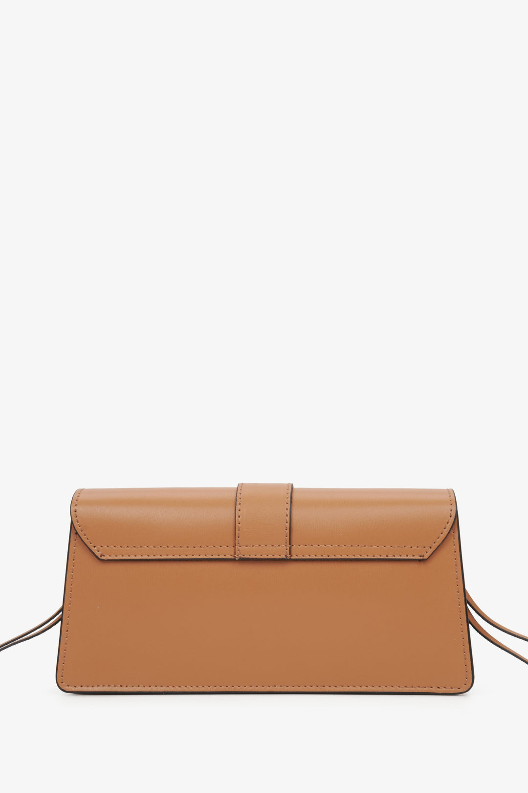 Women's brown leather handbag Estro - reverse.