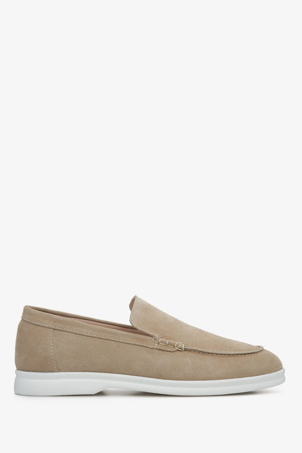 Women's Sand Beige Suede Loafers Estro ER00112380