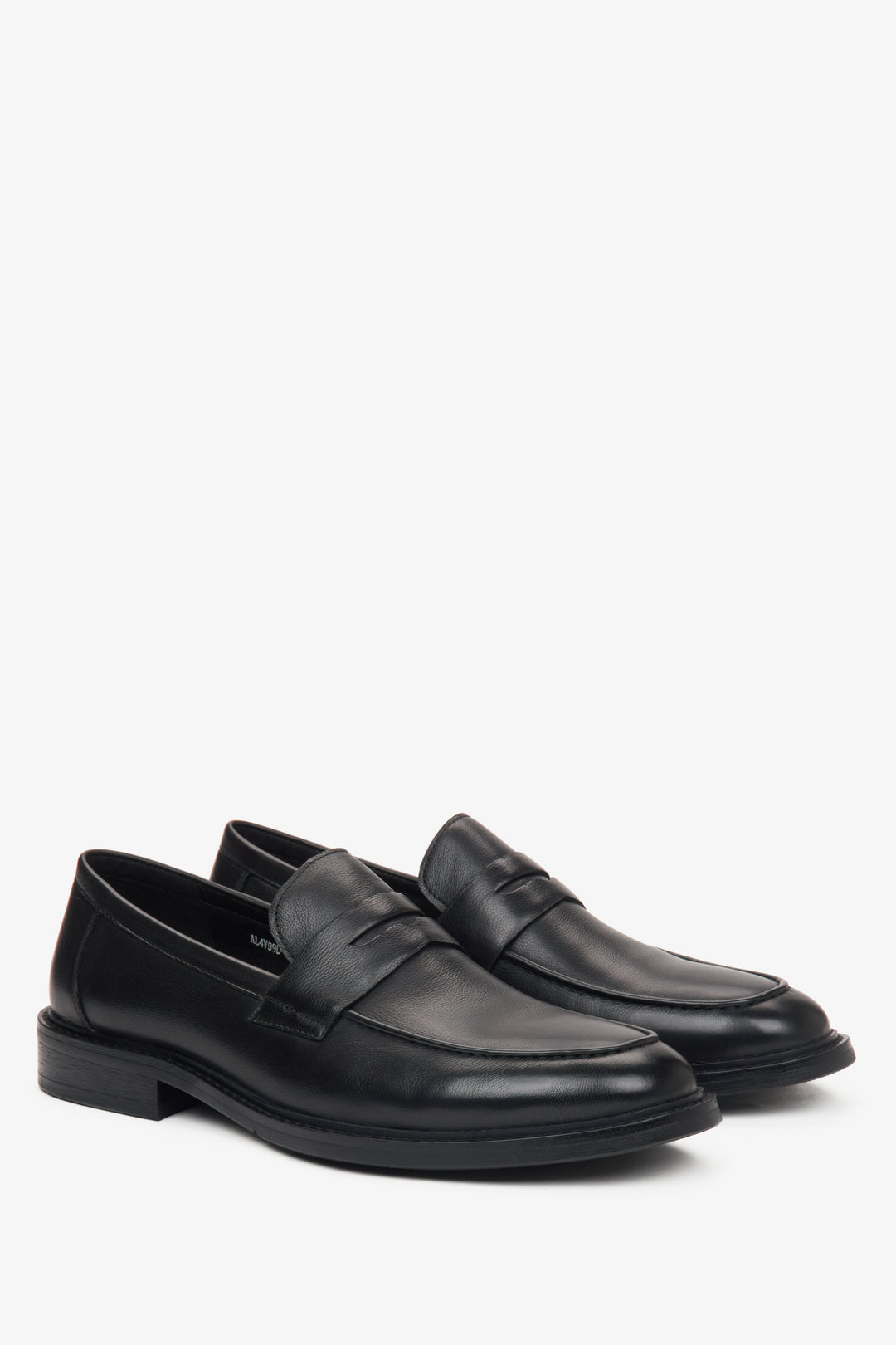 Black leather men's loafers.