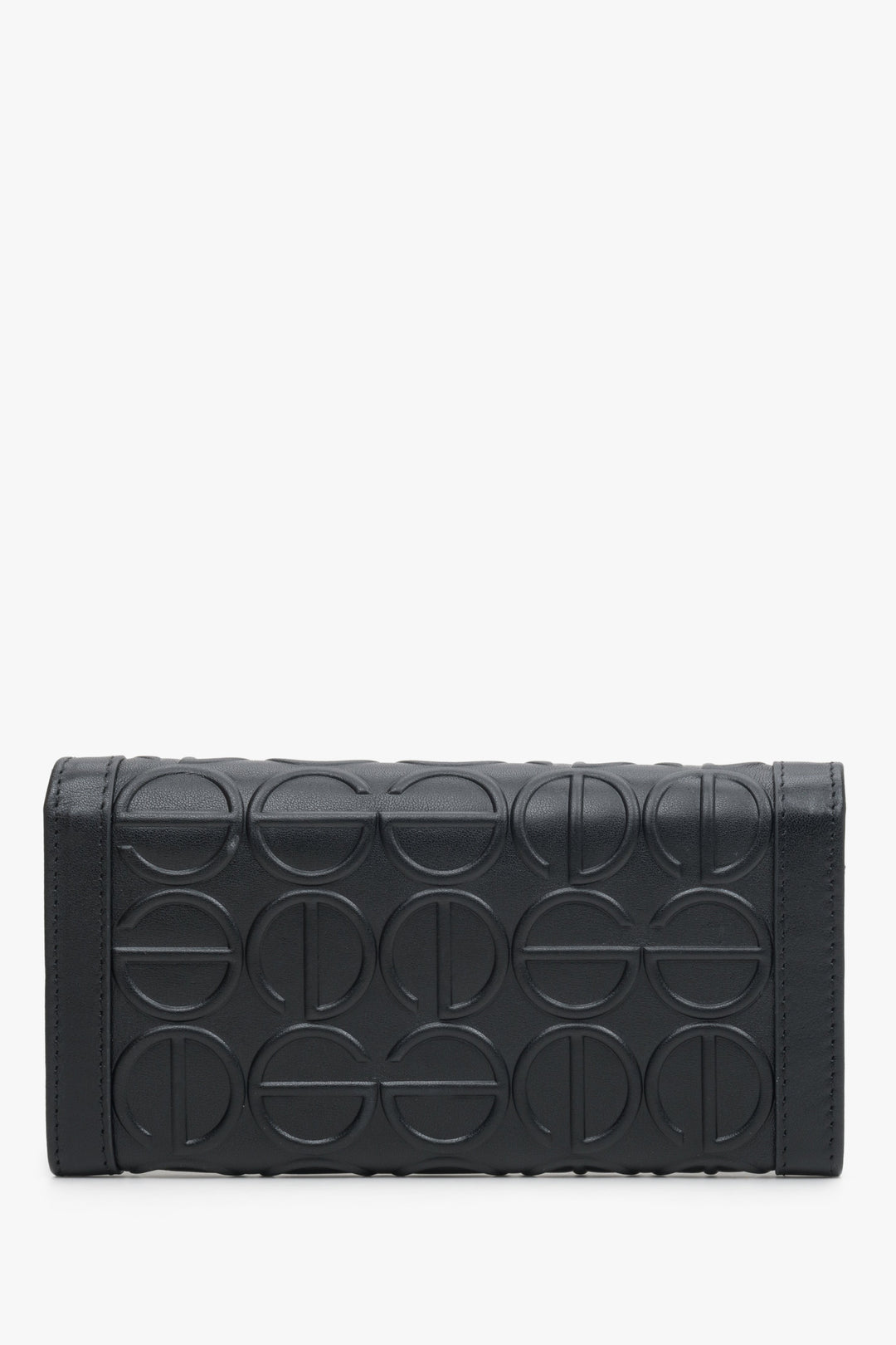 Large women's wallet made of genuine black leather, Estro ER00113668.