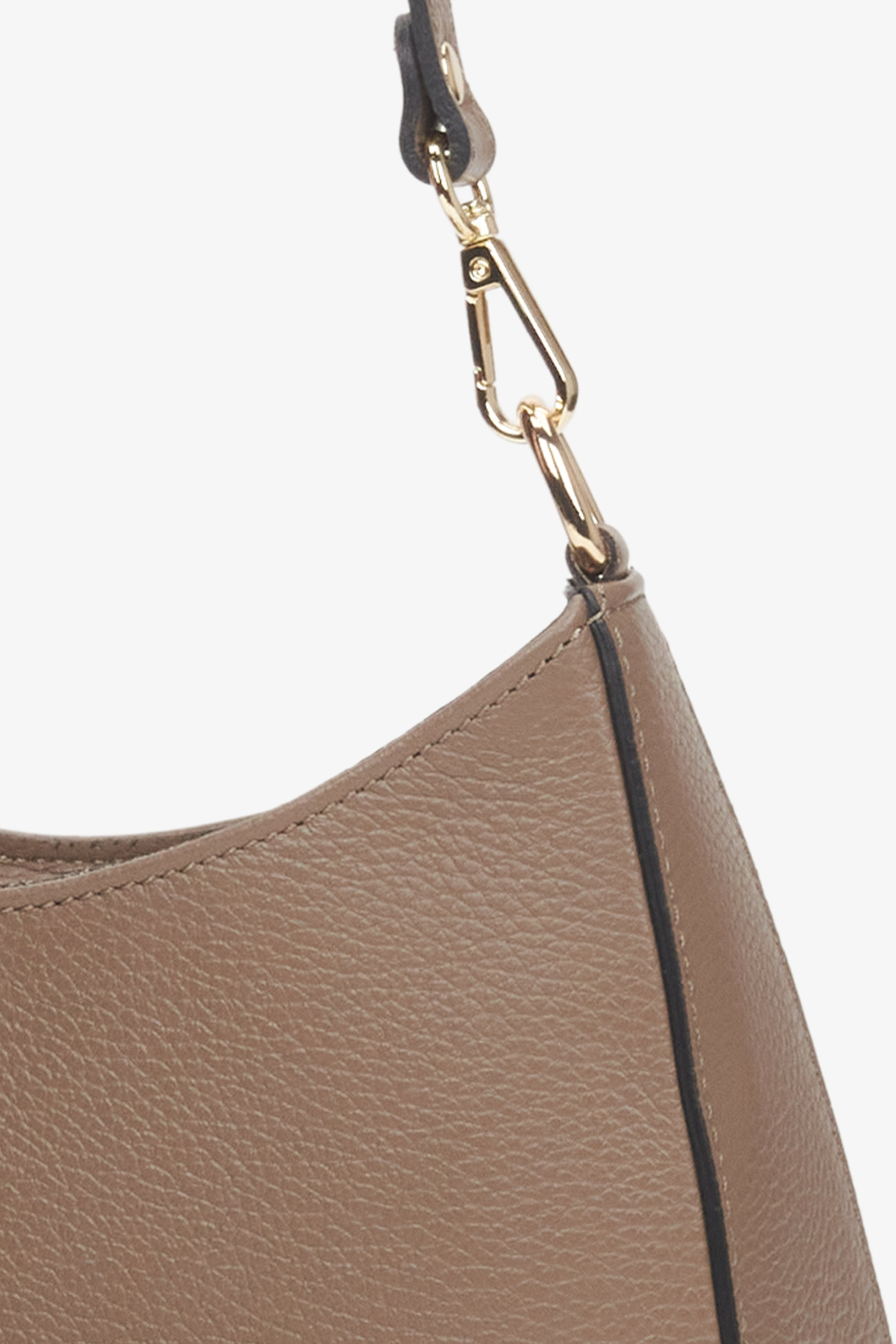 Women's brown Estro bag - close-up of details.