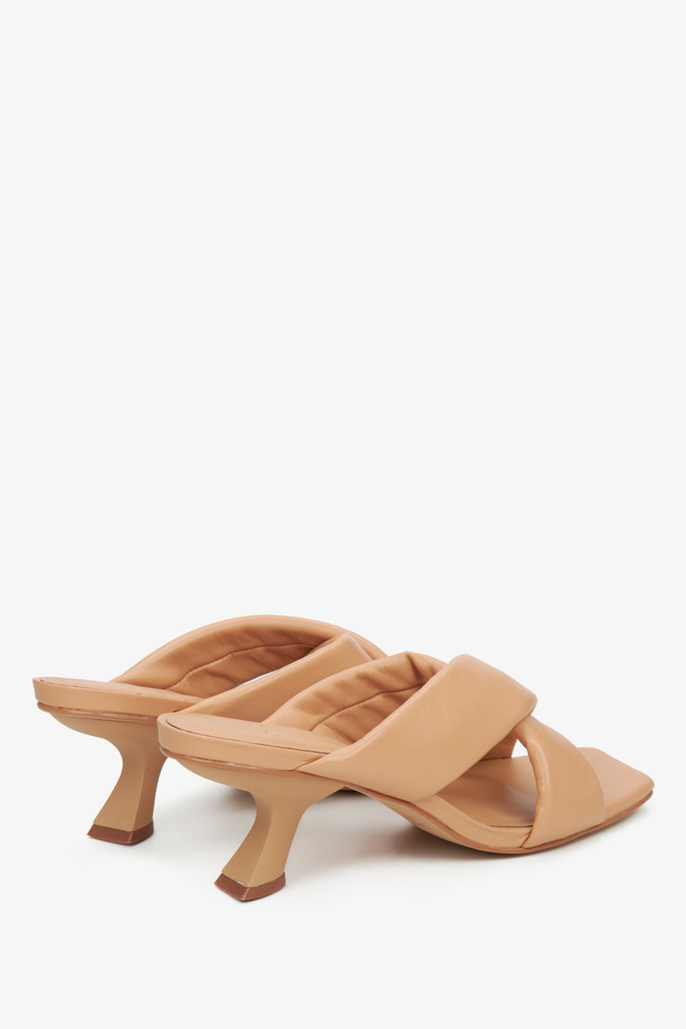 Brown Slide Sandals with Low Heels for Women