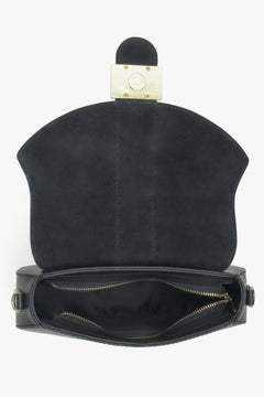 Women's black Estro bag - interior view.