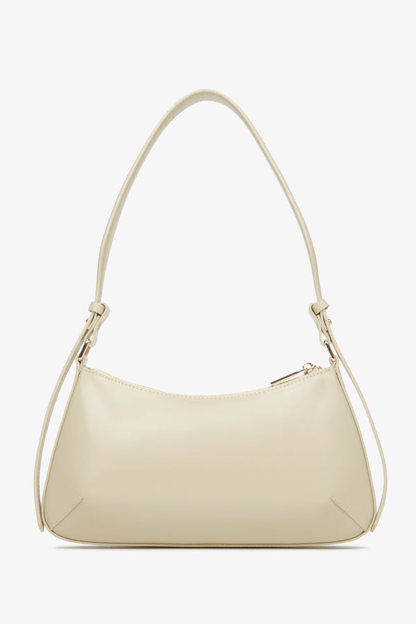 Women's beige baguette bag Estro - reverse.