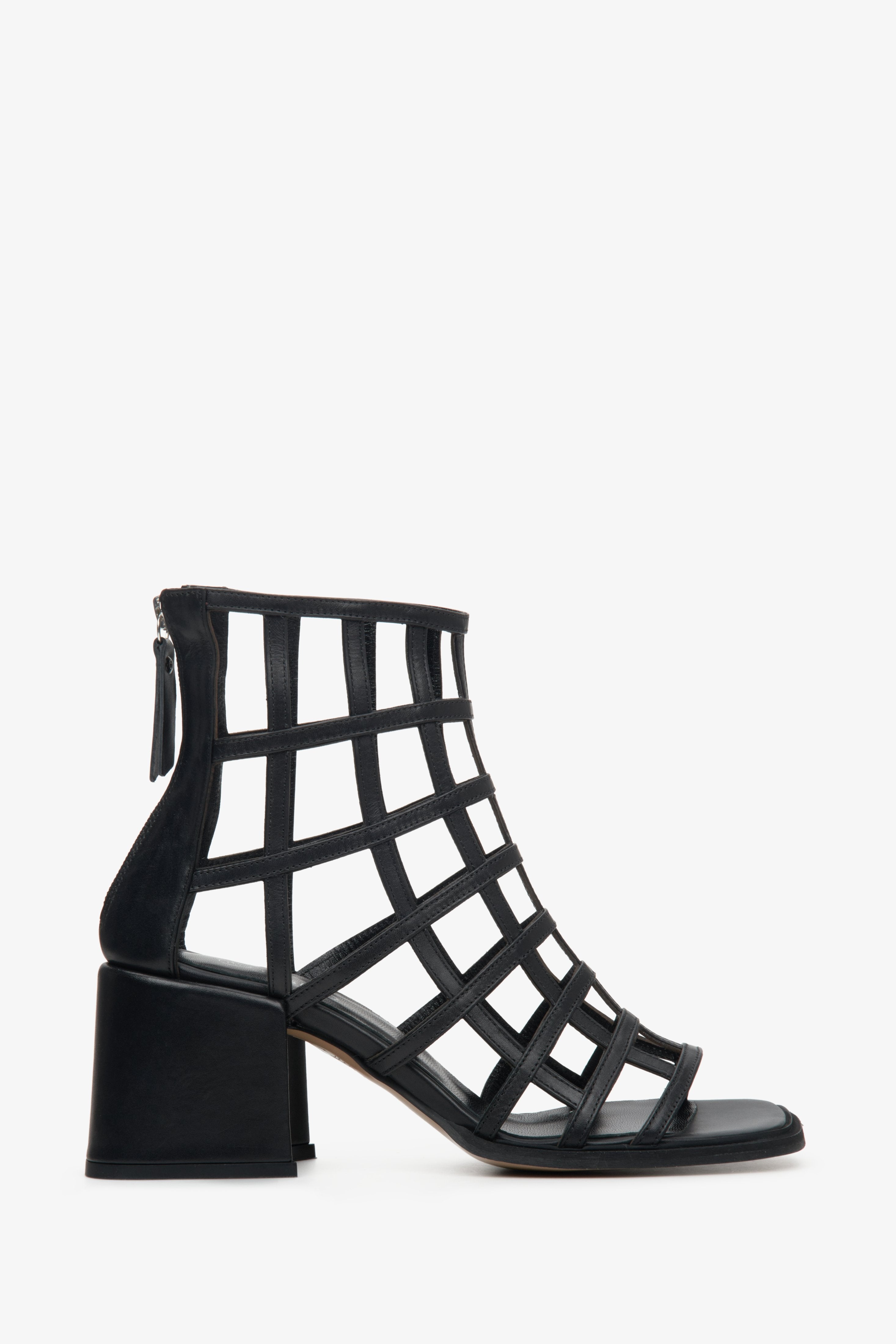 Women s Black Block Heel Gladiator Sandals Estro ER00111350