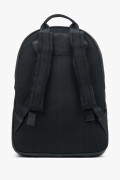 Classic black leather men's backpack by Estro.