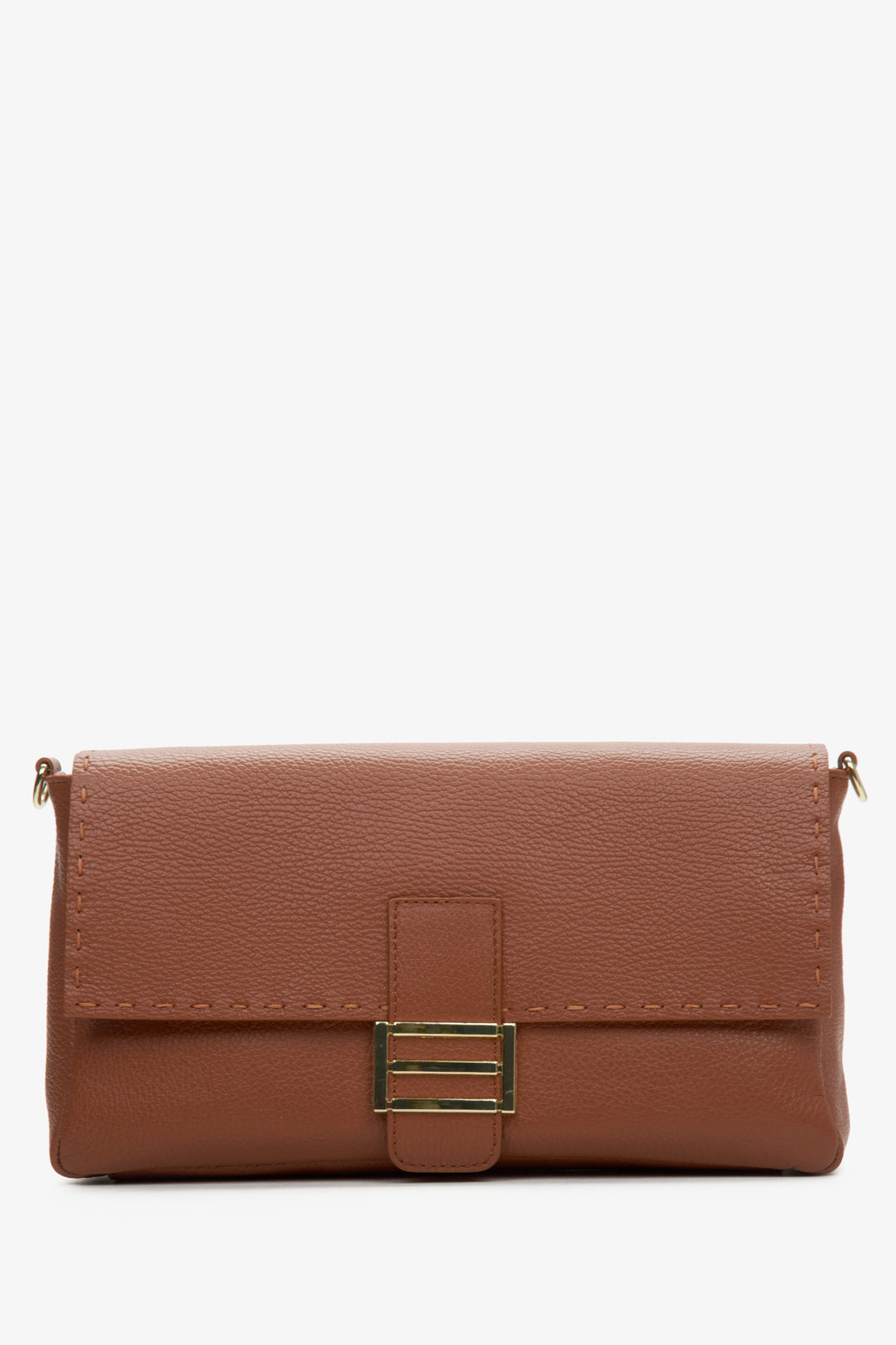 Women's Brown Handbag made of Italian Genuine Leather with Golden Hardware Estro ER00114111.
