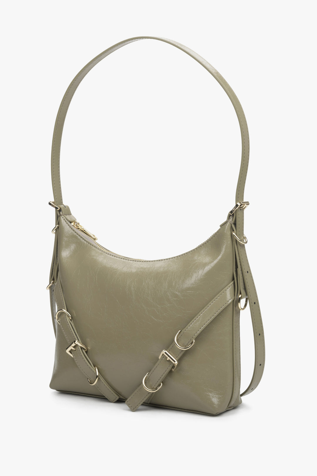 Women's olive Estro leather handbag.