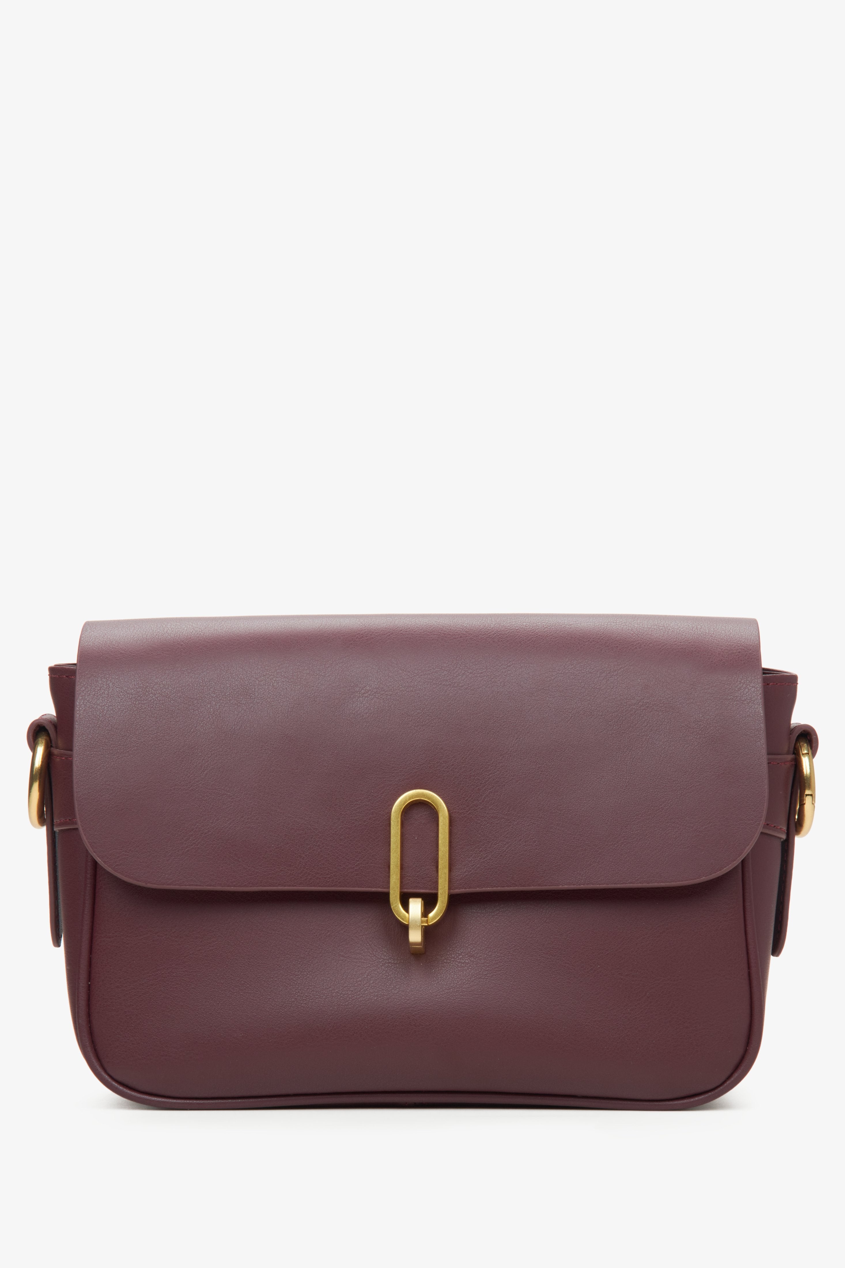 Women's Burgundy Shoulder Bag made of Genuine Leather Estro ER00115800.