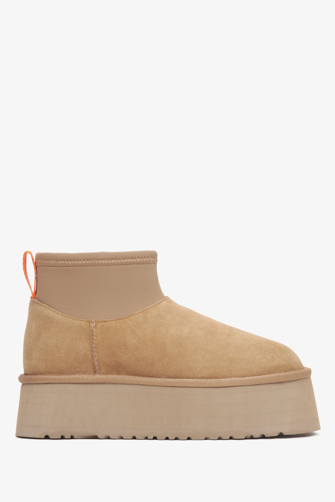 Women's Snow Boots Made of Soft Beige Velour by Estro