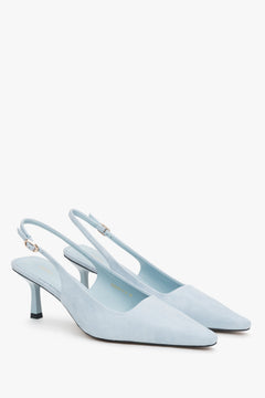 Light blue velour slingbacks by estro.