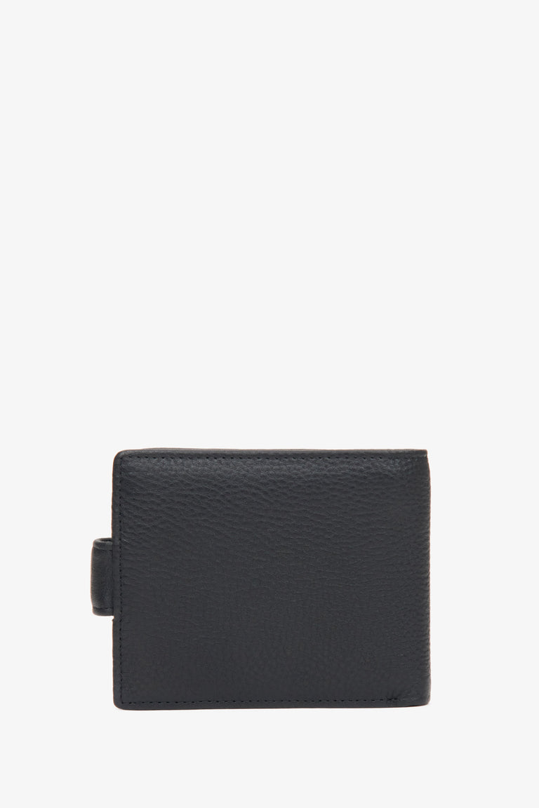 Men's black wallet made of genuine leather - reverse.